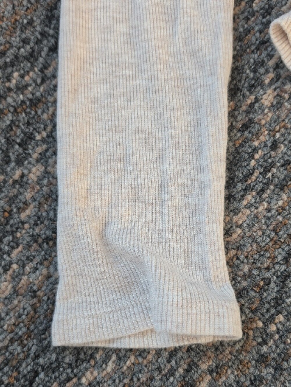 Tan Ribbed Long Sleeve Crop - Picture 3 of 5